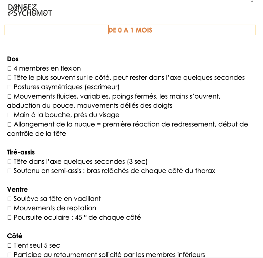 bilan psyhcomoteur 0-3 ans